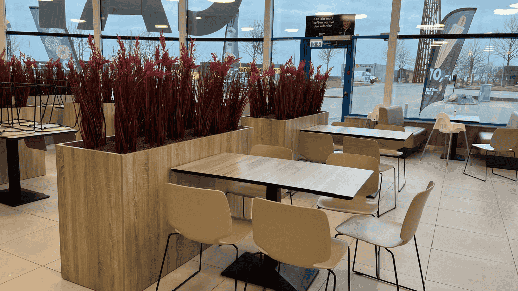 The café of Biltema in Rødekro